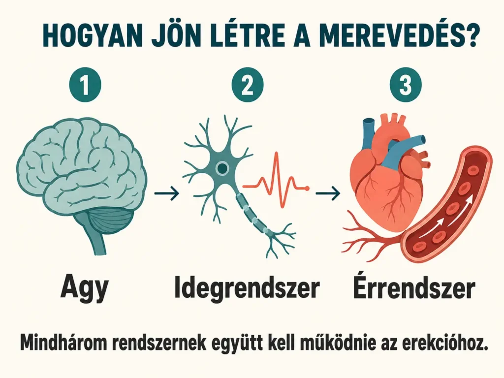 Hogyan jön létre a merevedés – agy, idegrendszer, érrendszer folyamatábra