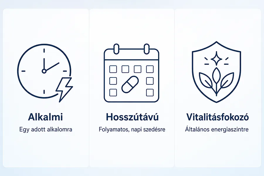 Potencianövelők típusai: alkalmi, hosszútávú és vitalitásfokozó