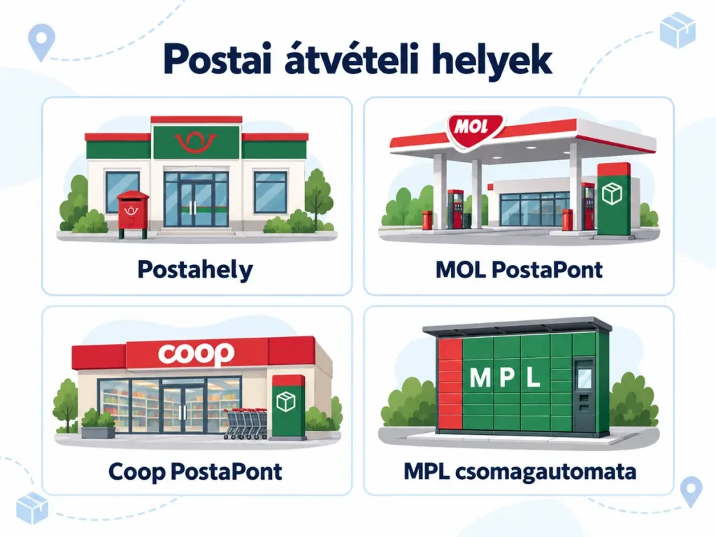 A jól megszokott postai átvételi helyek továbbra is elérhetőek